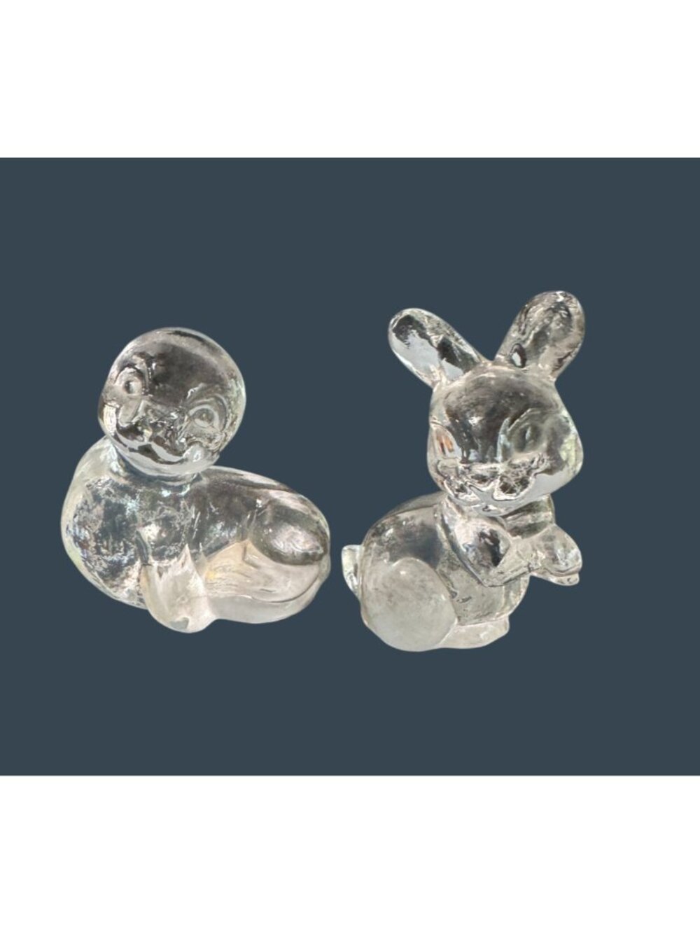 Vintage Clear Glass Seal and Bunny Figurines Töpfer-Haus Germany Art Glass - Picture 2 of 7